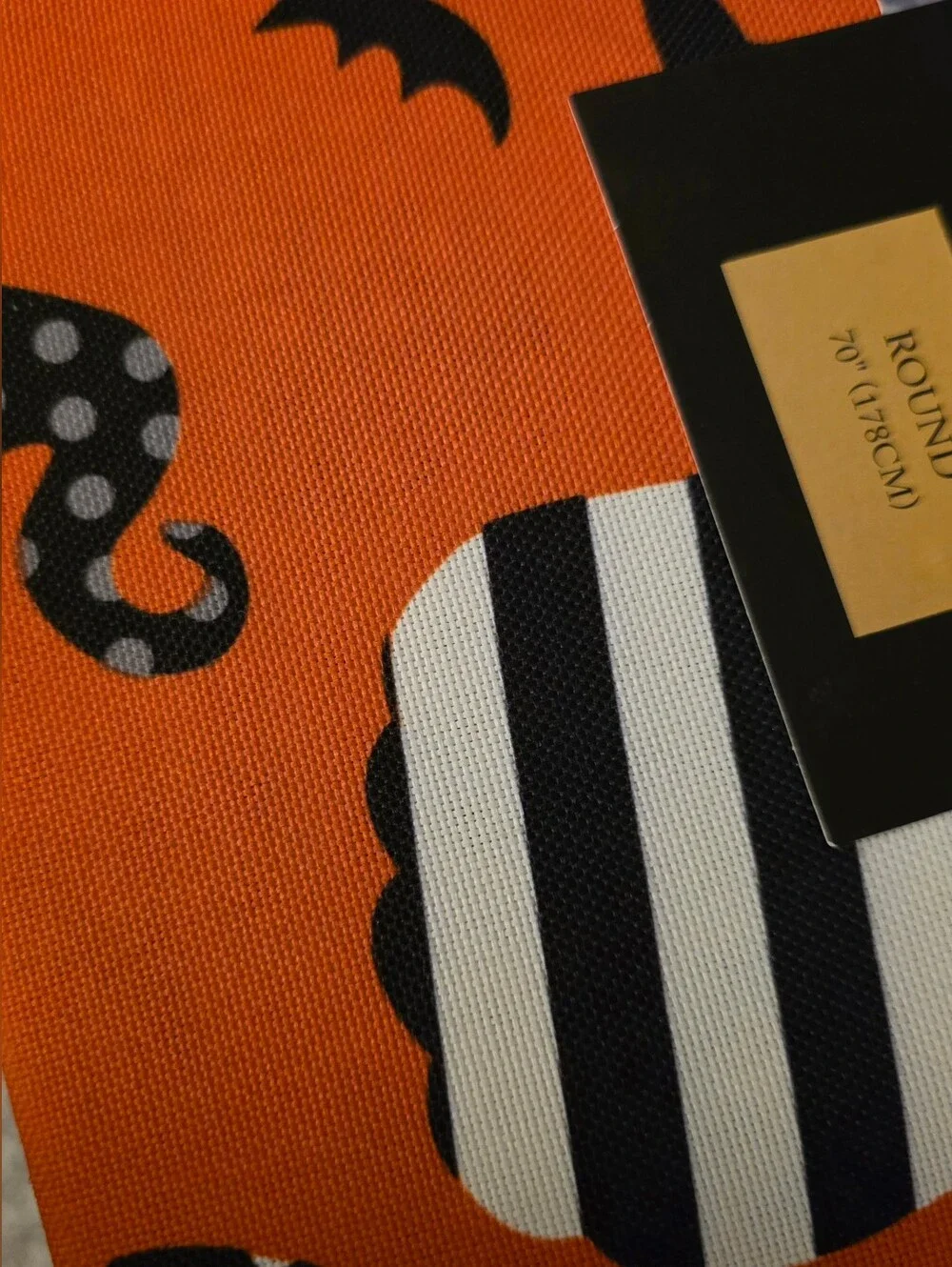 Cynthia Rowley Orange & Black Halloween Pumpkin Tablecloth